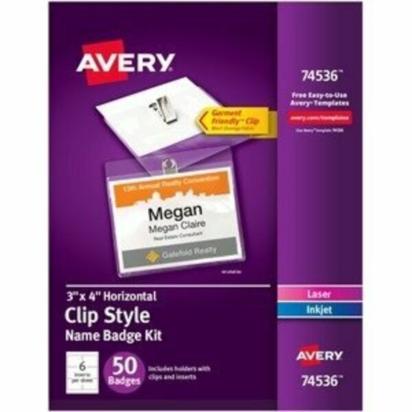 Avery NAME BADGE, 3X4 in. AVE74536